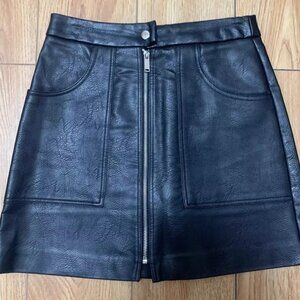 Black Faux Leather Mini Skirt
